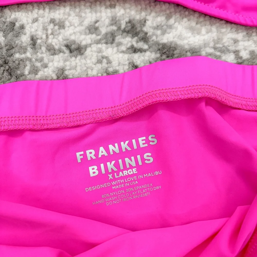 NEW Frankie’s Bikinis Jean Bandeau Bikini Top Andrea Mini Skirt Watermelon